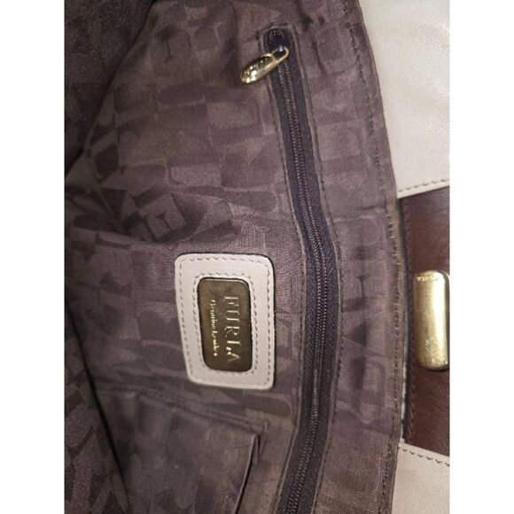 Furla Anemone Perforated Satchel bag beige gold large bag tote B000438 - Picture 9 of 10